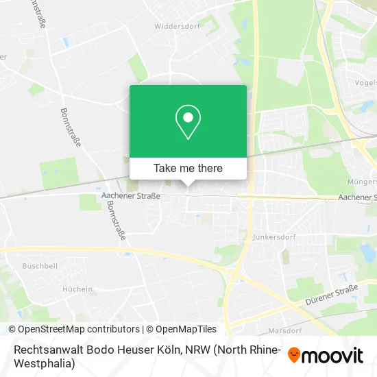 Карта Rechtsanwalt Bodo Heuser Köln