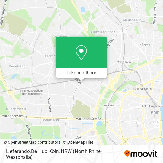 Карта Lieferando.De Hub Köln