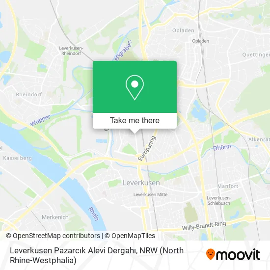 Карта Leverkusen Pazarcık Alevi Dergahı