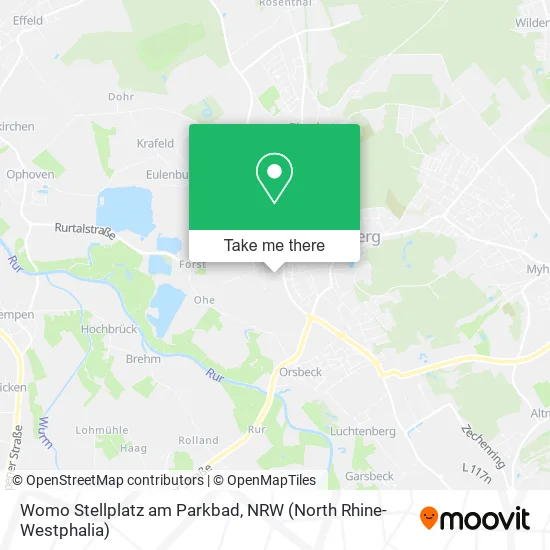 Карта Womo Stellplatz am Parkbad