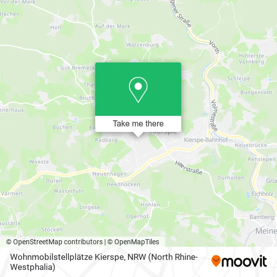 Карта Wohnmobilstellplätze Kierspe