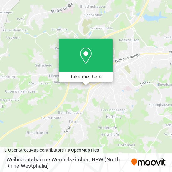 Weihnachtsbäume Wermelskirchen map