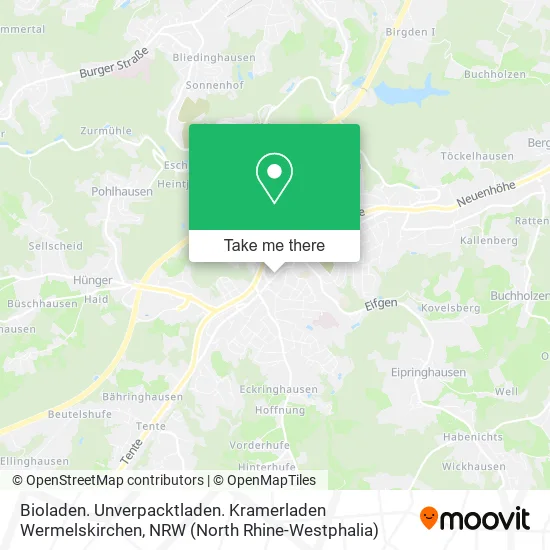Карта Bioladen. Unverpacktladen. Kramerladen Wermelskirchen