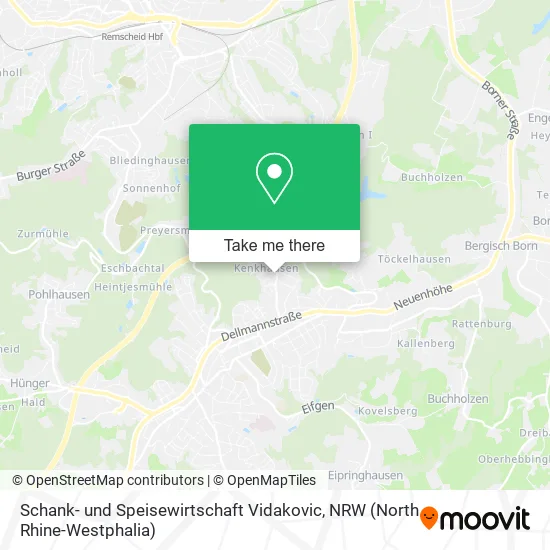 Карта Schank- und Speisewirtschaft Vidakovic