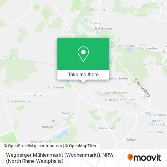 Карта Wegberger Mühlenmarkt (Wochenmarkt)