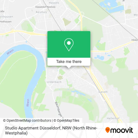 Карта Studio Apartment Düsseldorf
