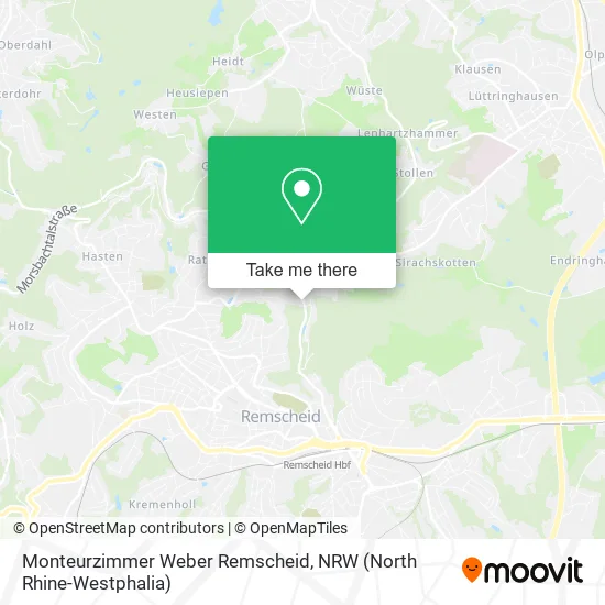 Карта Monteurzimmer Weber Remscheid
