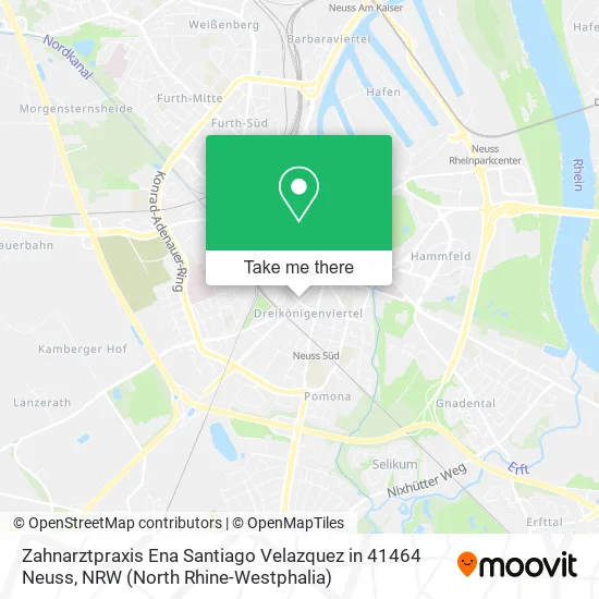 Zahnarztpraxis Ena Santiago Velazquez in 41464 Neuss map