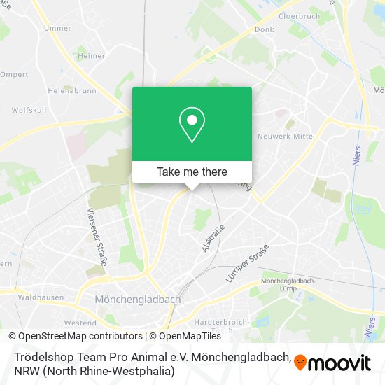 Trödelshop Team Pro Animal e.V. Mönchengladbach map