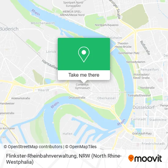 Карта Flinkster-Rheinbahnverwaltung
