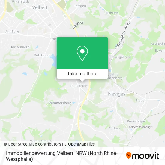 Карта Immobilienbewertung Velbert