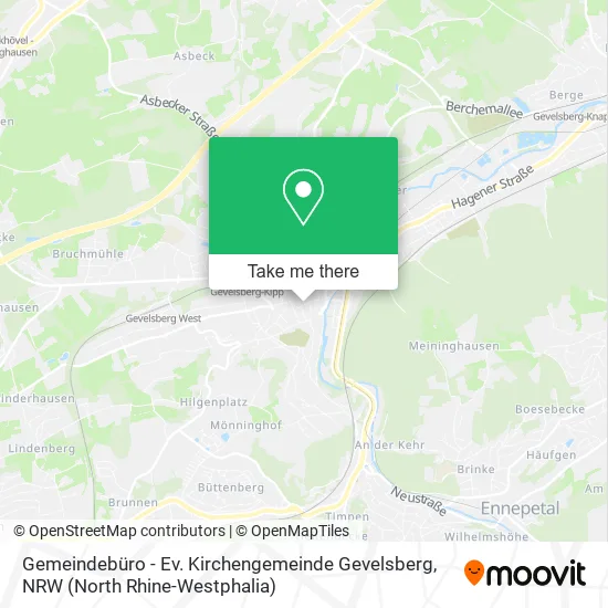 Карта Gemeindebüro - Ev. Kirchengemeinde Gevelsberg