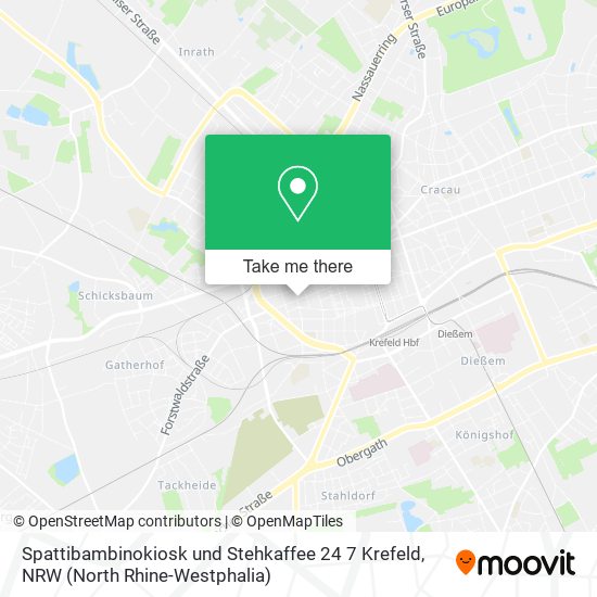 Карта Spattibambinokiosk und Stehkaffee 24 7 Krefeld