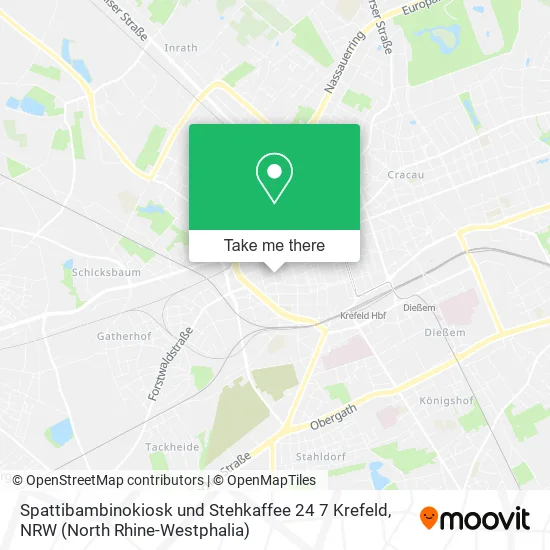 Карта Spattibambinokiosk und Stehkaffee 24 7 Krefeld