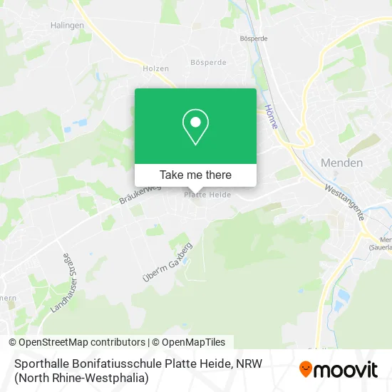 Карта Sporthalle Bonifatiusschule Platte Heide