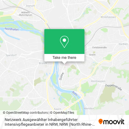 Карта Netzwerk Ausgewählter Inhabergeführter Intensivpflegeanbieter in NRW