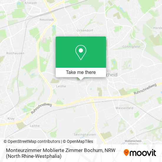Карта Monteurzimmer Moblierte Zimmer Bochum
