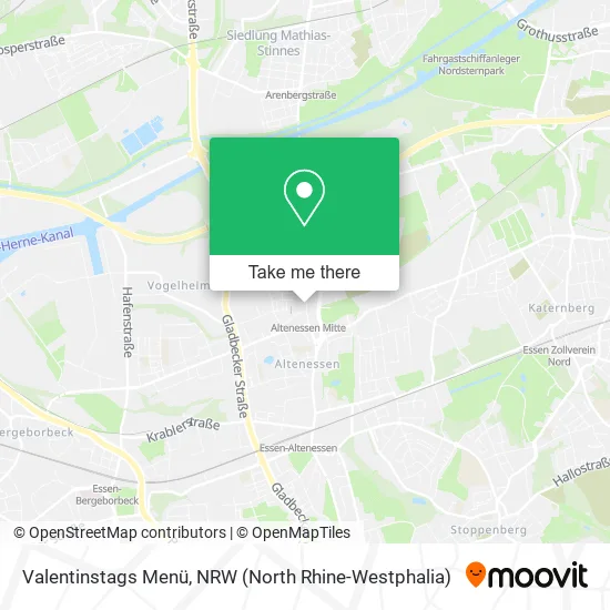 Карта Valentinstags Menü