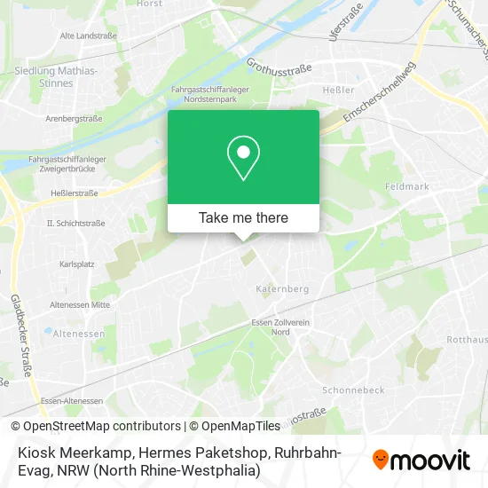 Карта Kiosk Meerkamp, Hermes Paketshop, Ruhrbahn-Evag