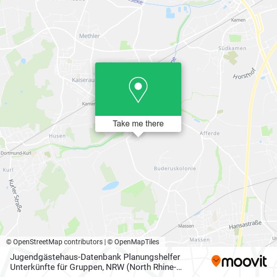 Jugendgästehaus-Datenbank Planungshelfer Unterkünfte für Gruppen map