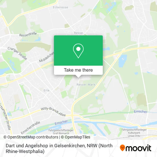 Карта Dart und Angelshop in Gelsenkirchen