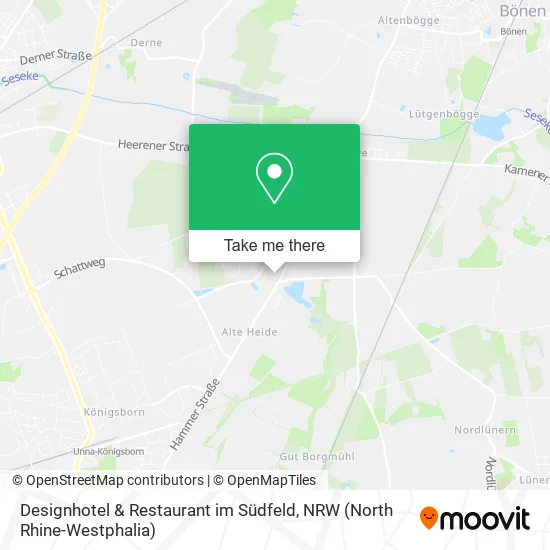 Карта Designhotel & Restaurant im Südfeld