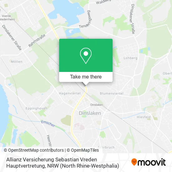 Карта Allianz Versicherung Sebastian Vreden Hauptvertretung