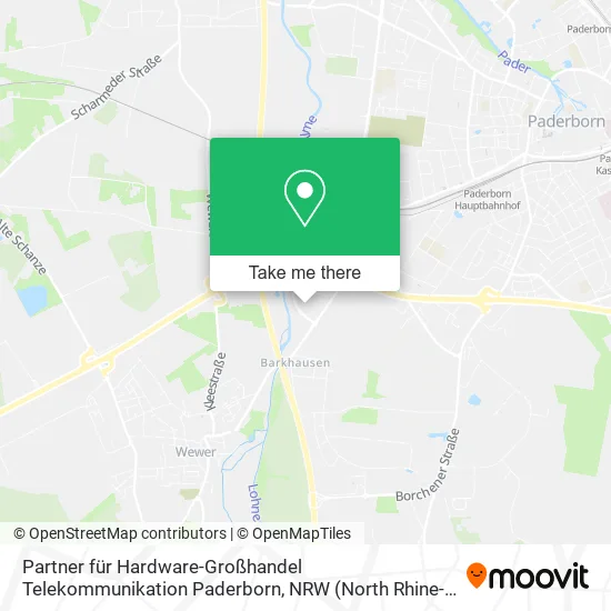 Карта Partner für Hardware-Großhandel Telekommunikation Paderborn