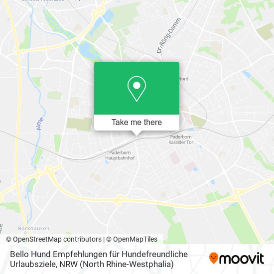 Bello Hund Empfehlungen für Hundefreundliche Urlaubsziele map