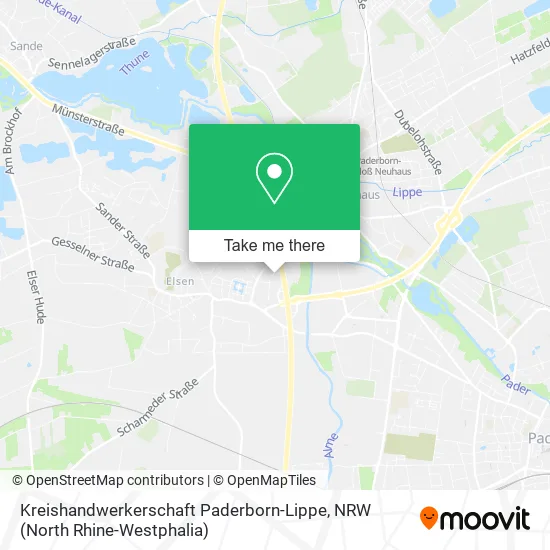 Карта Kreishandwerkerschaft Paderborn-Lippe