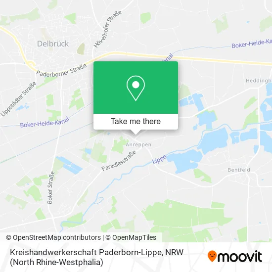 Карта Kreishandwerkerschaft Paderborn-Lippe