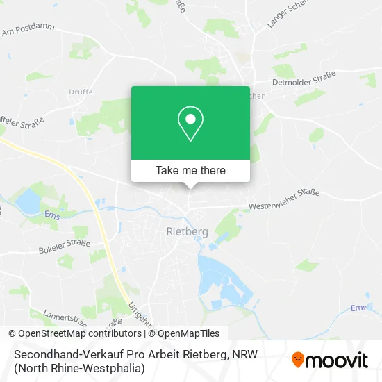 Карта Secondhand-Verkauf Pro Arbeit Rietberg
