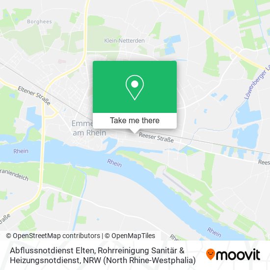 Abflussnotdienst Elten, Rohrreinigung Sanitär & Heizungsnotdienst map