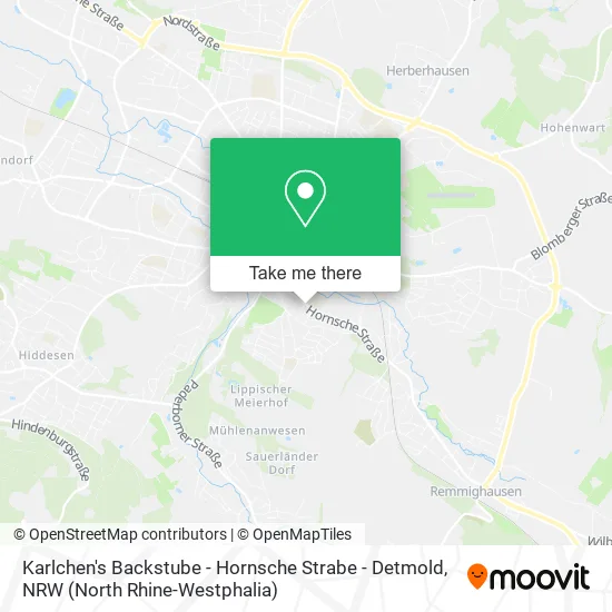 Карта Karlchen's Backstube - Hornsche Strabe - Detmold