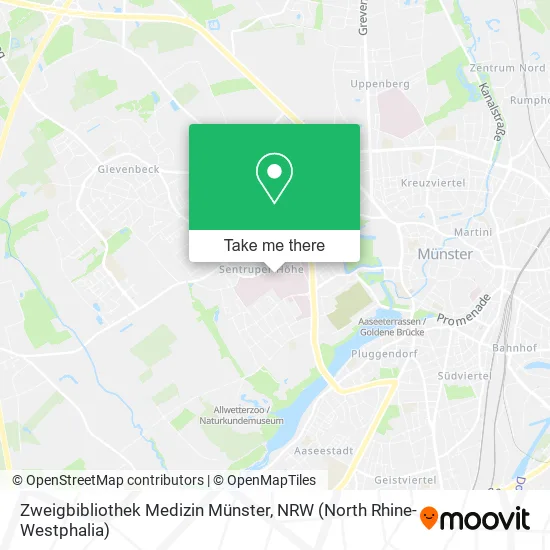 Карта Zweigbibliothek Medizin Münster