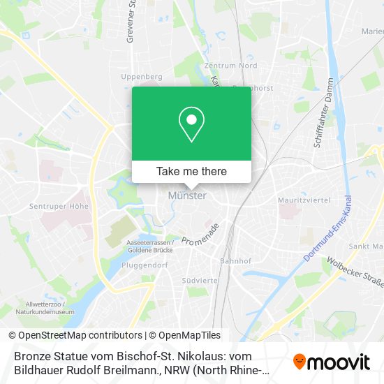 Bronze Statue vom Bischof-St. Nikolaus: vom Bildhauer Rudolf Breilmann. map