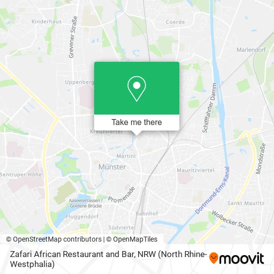 Карта Zafari African Restaurant and Bar