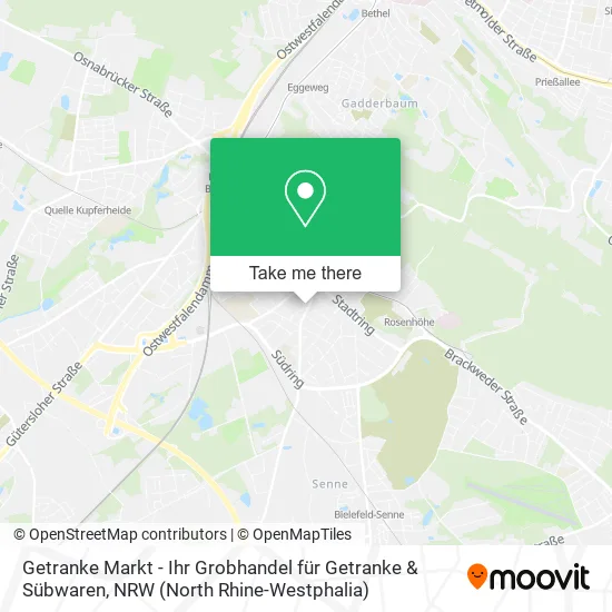 Карта Getranke Markt - Ihr Grobhandel für Getranke & Sübwaren