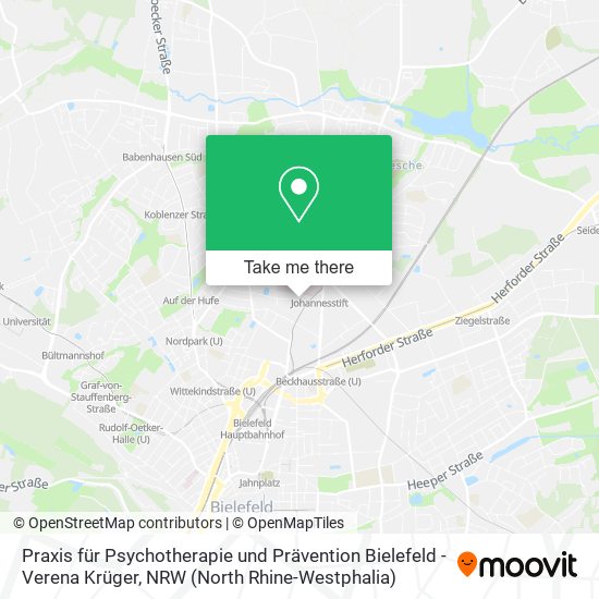 Praxis für Psychotherapie und Prävention Bielefeld - Verena Krüger map