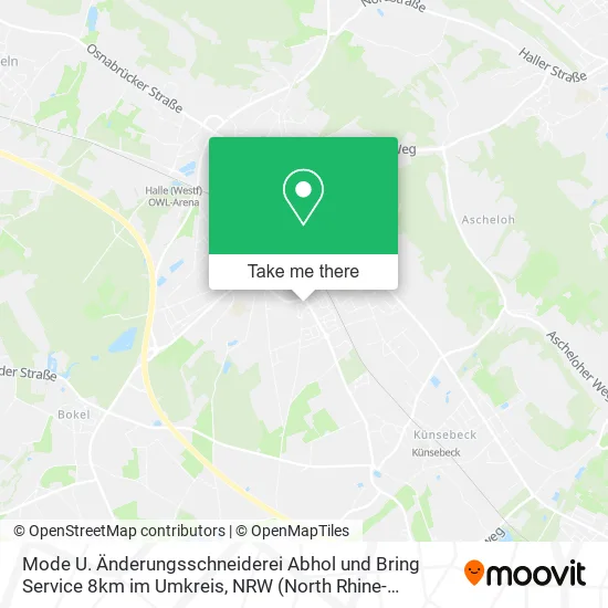 Карта Mode U. Änderungsschneiderei Abhol und Bring Service 8km im Umkreis