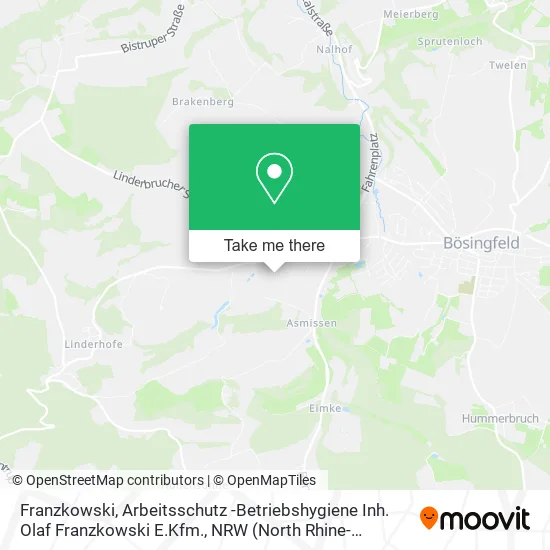 Карта Franzkowski, Arbeitsschutz -Betriebshygiene Inh. Olaf Franzkowski E.Kfm.