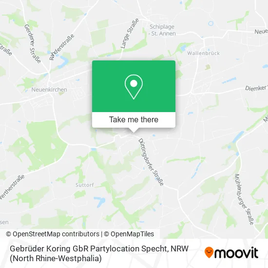 Карта Gebrüder Koring GbR Partylocation Specht