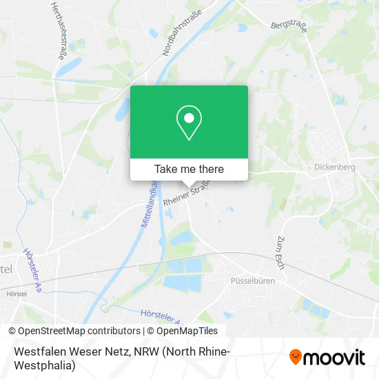 Карта Westfalen Weser Netz