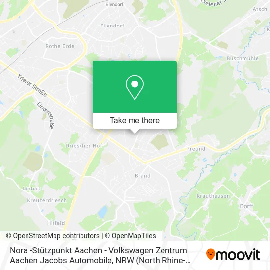 Карта Nora -Stützpunkt Aachen - Volkswagen Zentrum Aachen Jacobs Automobile
