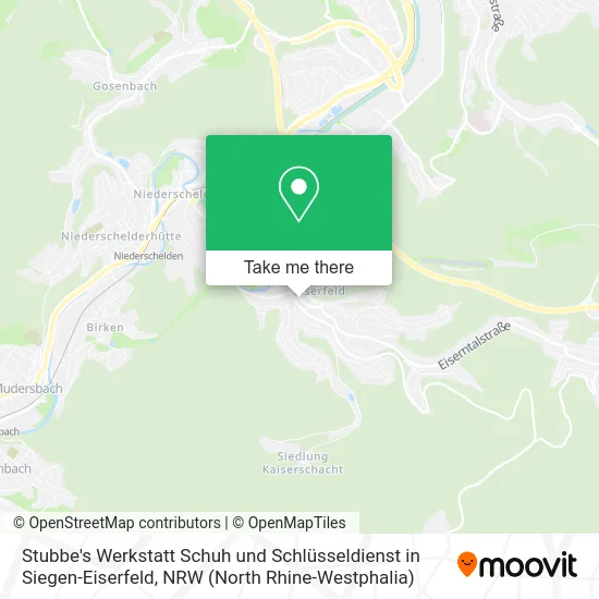 Карта Stubbe's Werkstatt Schuh und Schlüsseldienst in Siegen-Eiserfeld