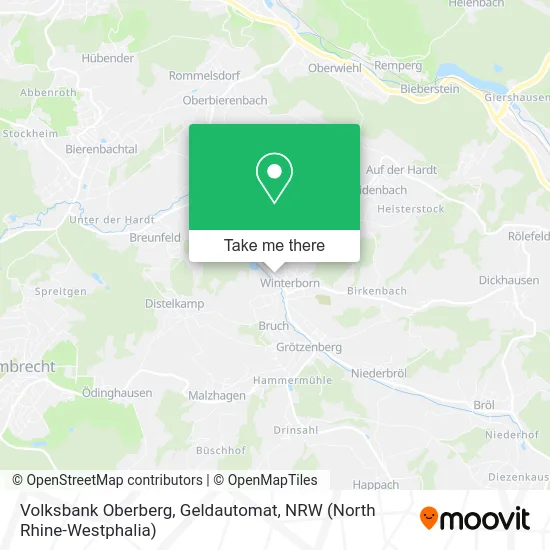 Карта Volksbank Oberberg, Geldautomat