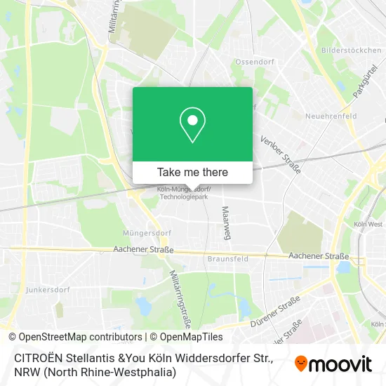 Карта CITROËN Stellantis &You Köln Widdersdorfer Str.
