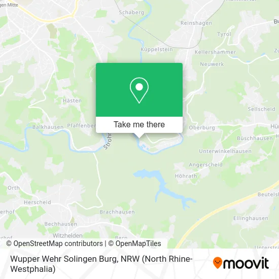 Карта Wupper Wehr Solingen Burg