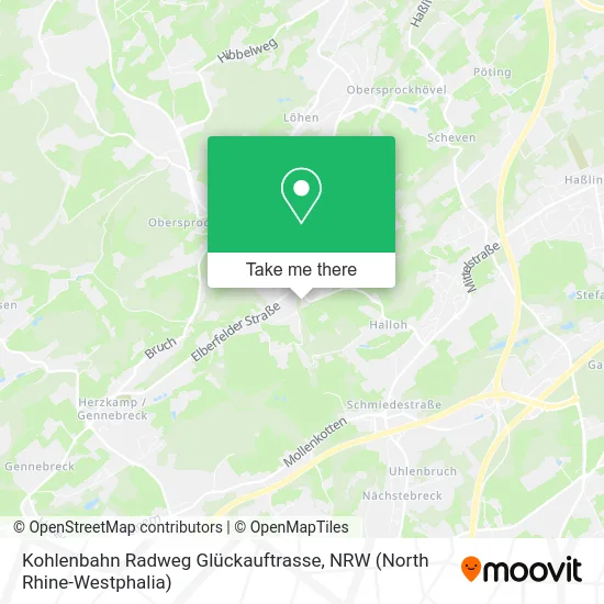 Kohlenbahn Radweg Glückauftrasse map