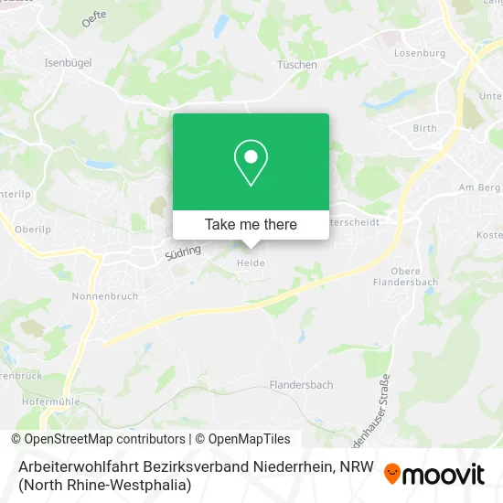 Карта Arbeiterwohlfahrt Bezirksverband Niederrhein